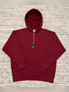 Vintage Nike Center Swoosh Hoodie Half Zip Men’s Large Pullover Sweater Rare